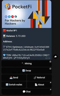 PocketFi: bot menu