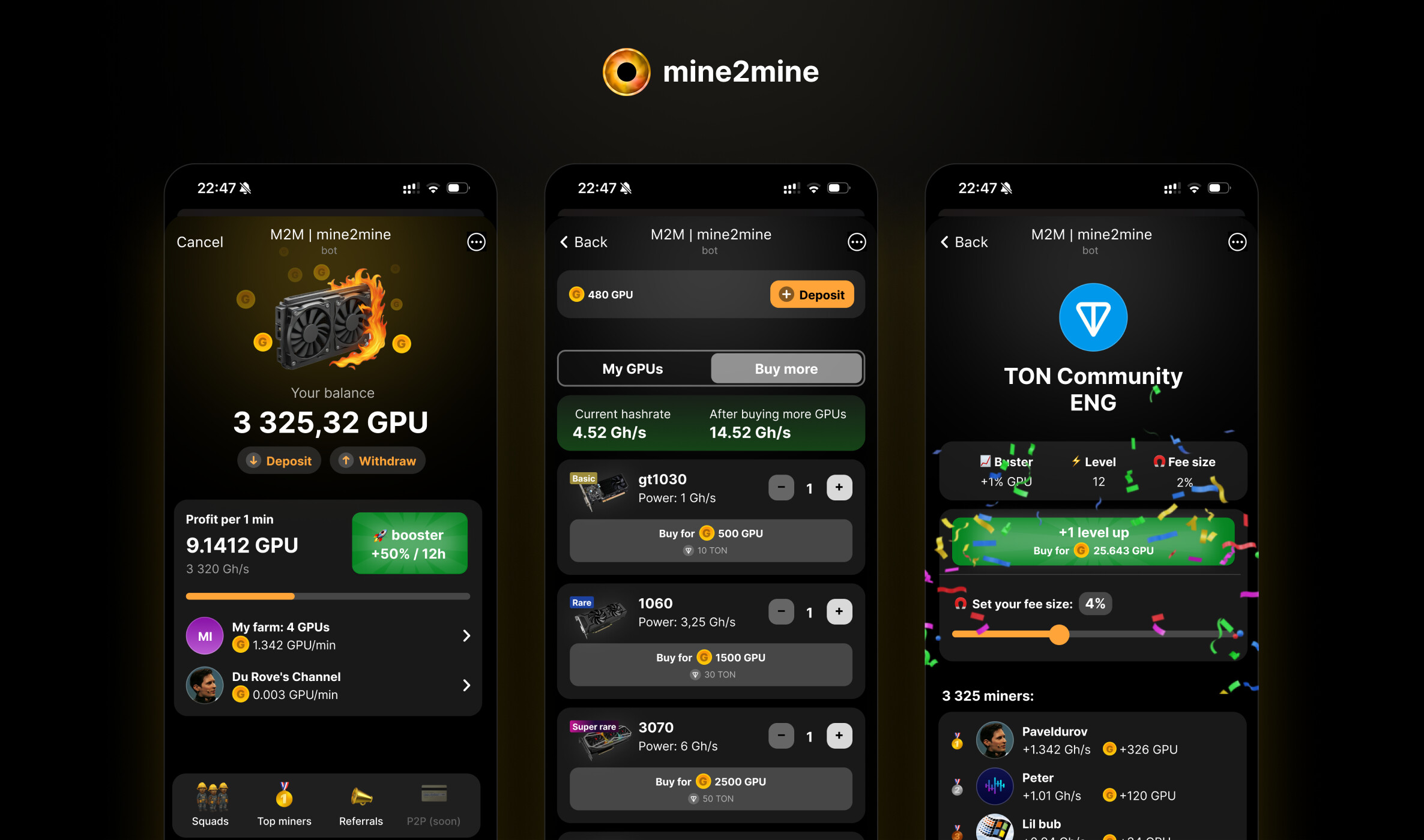 🔥 Мine2Мine (M2M) — first eco-friendly mining - App Battle - TON Research